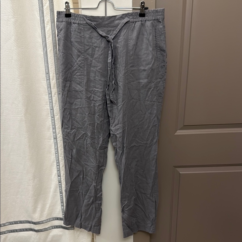 Rafaella Gray Linen Pants